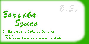 borsika szucs business card